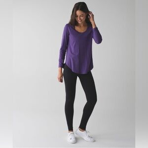 Lululemon Yogini 5 Year Long Sleeve Tee in Heathered Bold Violet